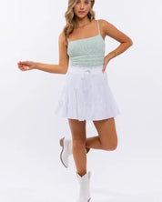 Tiered A-Line Mini Skirt