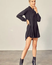 Tiered Mini Shirtdress