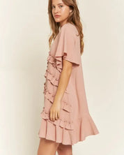 TIERED RUFFLE MINI DRESS