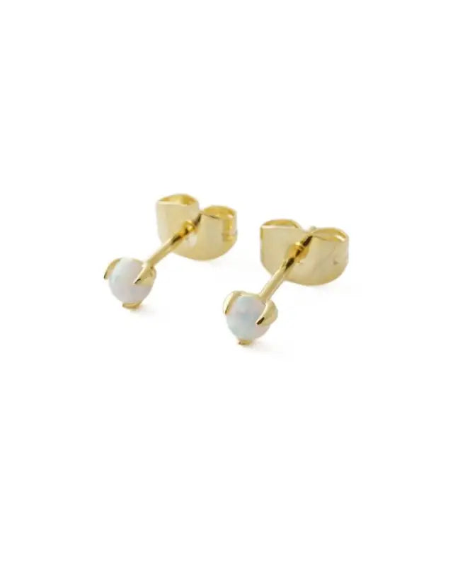 Tiny Opal Orb Solitaire Studs