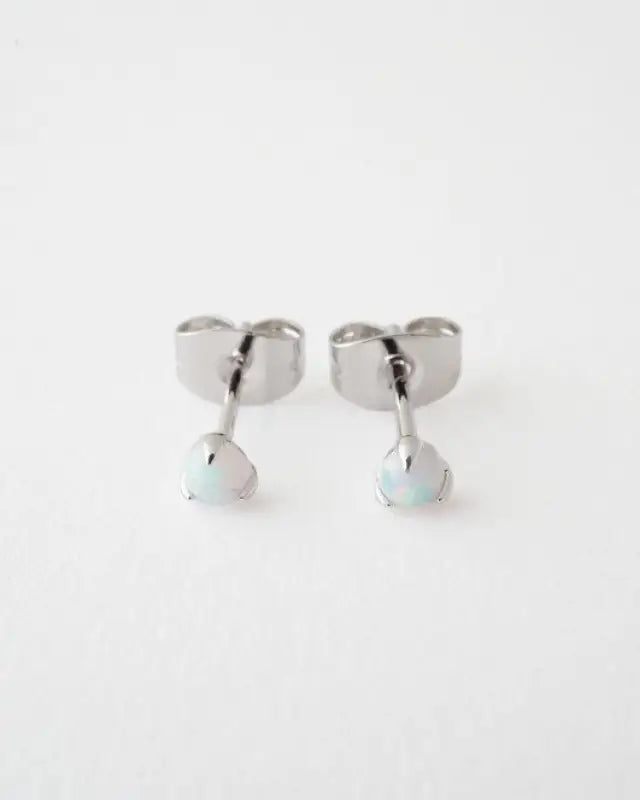 Tiny Opal Orb Solitaire Studs