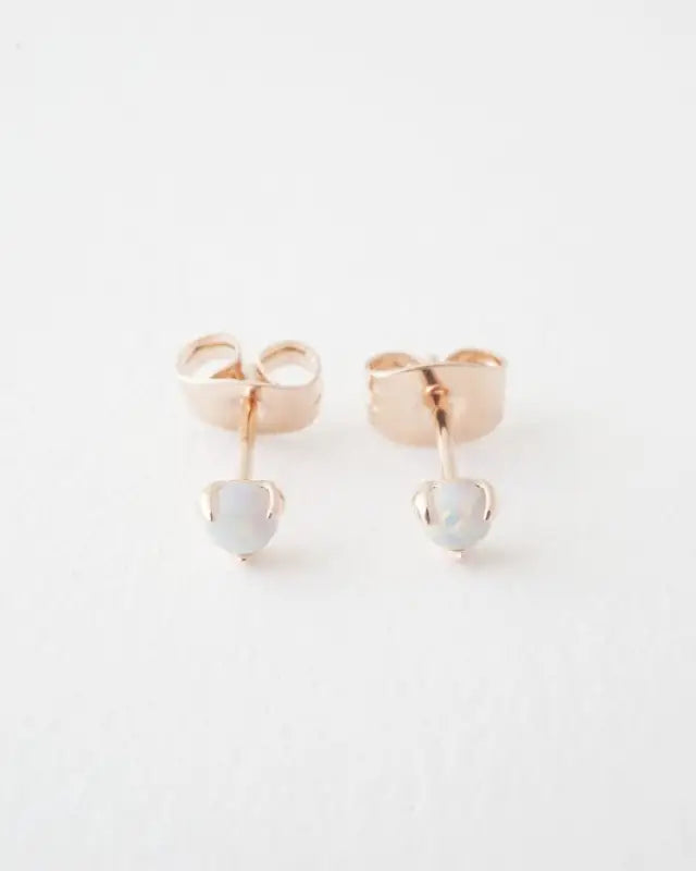 Tiny Opal Orb Solitaire Studs