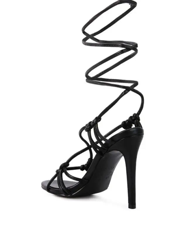 TRIXY KNOT LACE UP HIGH HEELED SANDAL