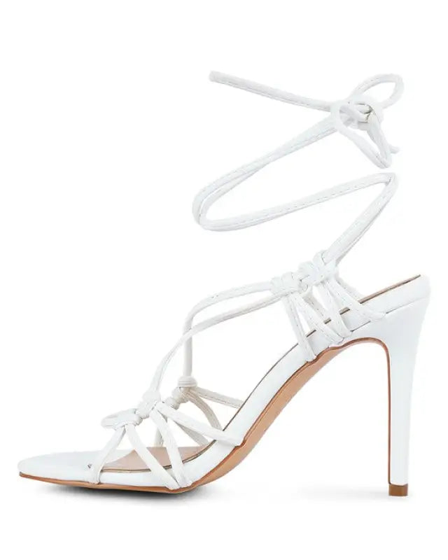 TRIXY KNOT LACE UP HIGH HEELED SANDAL