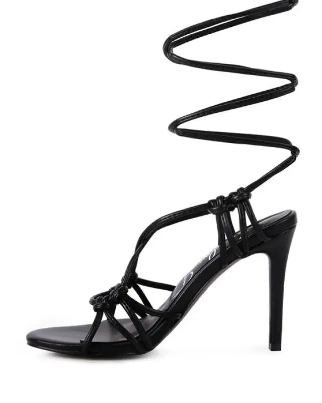 TRIXY KNOT LACE UP HIGH HEELED SANDAL