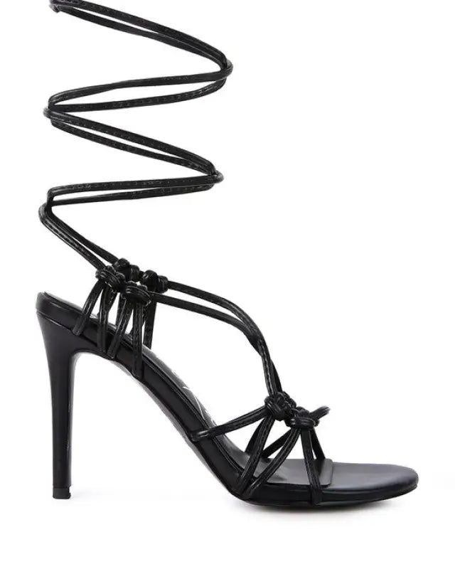 TRIXY KNOT LACE UP HIGH HEELED SANDAL