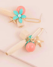 Tropically Charmed Dangle Earrings - Gold 14K - wooden / OS