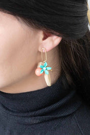 Tropically Charmed Dangle Earrings - Gold 14K - wooden / OS