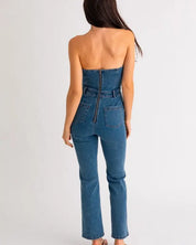 Tube Denim Jumpsuit