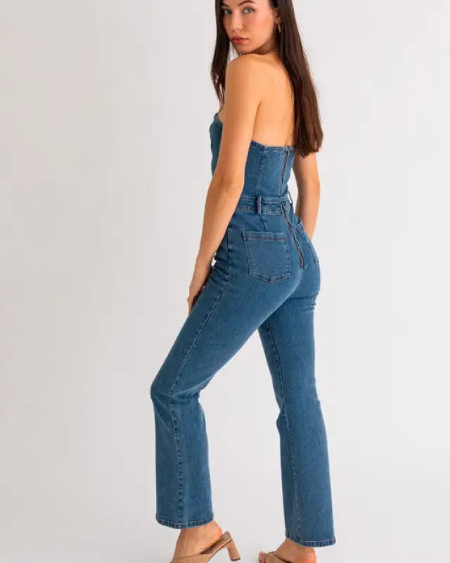 Tube Denim Jumpsuit