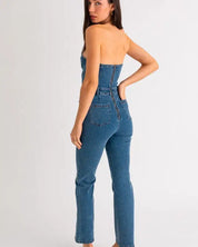 Tube Denim Jumpsuit