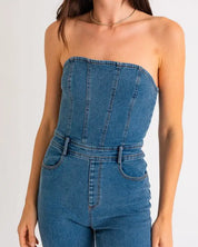 Tube Denim Jumpsuit