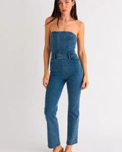 Tube Denim Jumpsuit