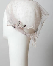 Tulle Lace Embroidered Poppy Headscarf