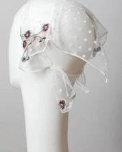 Tulle Lace Embroidered Poppy Headscarf