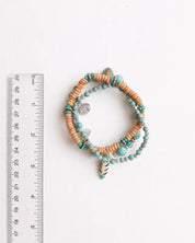 Turquoise Mixed Bead Stackable Bracelet - One Size