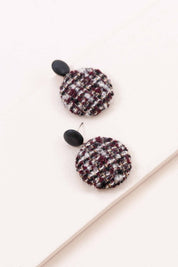 Tweed Button Earrings