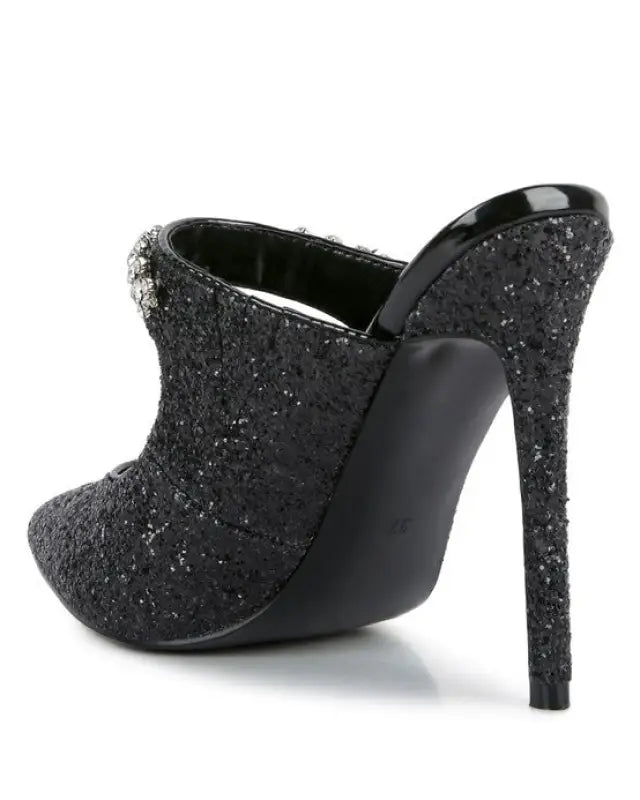 Twinklet Glitter Diamante High Heeled Sandals