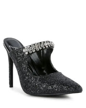 Twinklet Glitter Diamante High Heeled Sandals