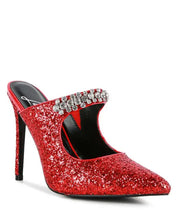 Twinklet Glitter Diamante High Heeled Sandals