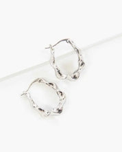 Twisted Hoop Earrings - Silver / OS