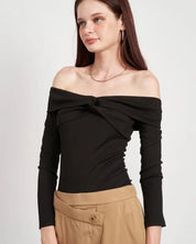 TWISTED OFF SHOULDER BODYSUIT