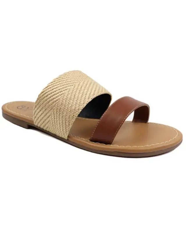 Two Band slide Sandal - TAN COMBO / 6