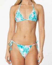 TWO PIECE TROPICAL FLOAL PRINTS - Blue / S