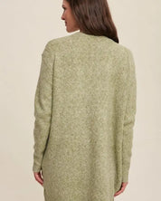 Two Pocket Open-Front Long Knit Cardigan