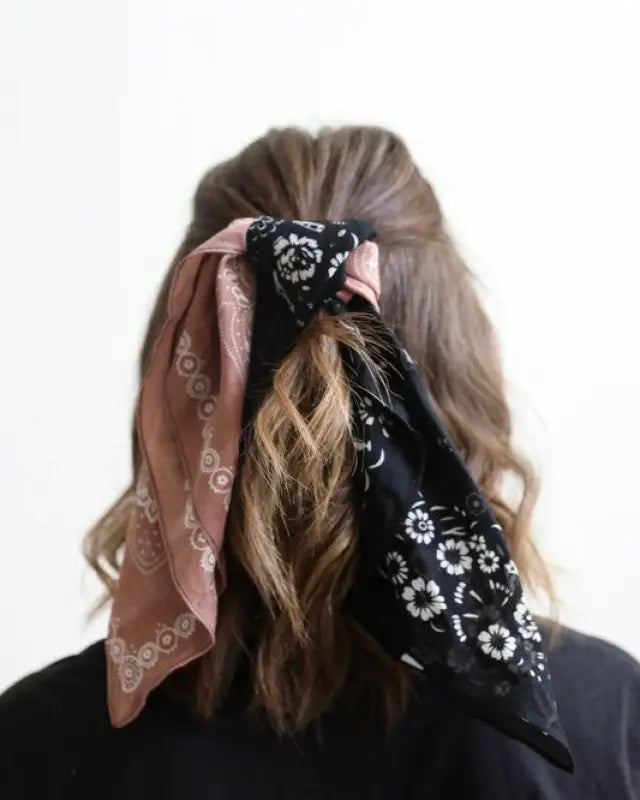 Two Tone Western Floral Bandana