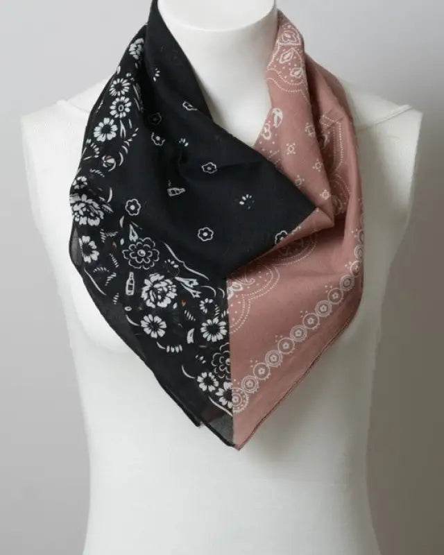 Two Tone Western Floral Bandana