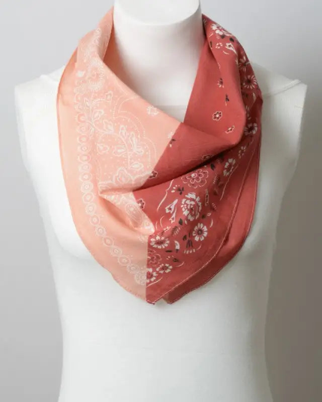 Two Tone Western Floral Bandana