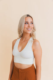 Ultra Comfy Everyday Ribbed Crop Top - Ivory / XS/S