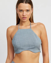 Underwire Cropped Halter Top