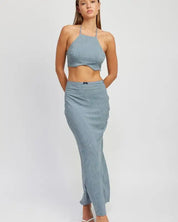 Underwire Cropped Halter Top