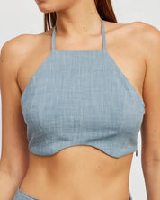 Underwire Cropped Halter Top