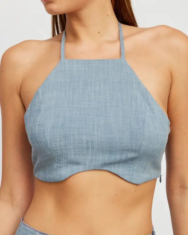 Underwire Cropped Halter Top