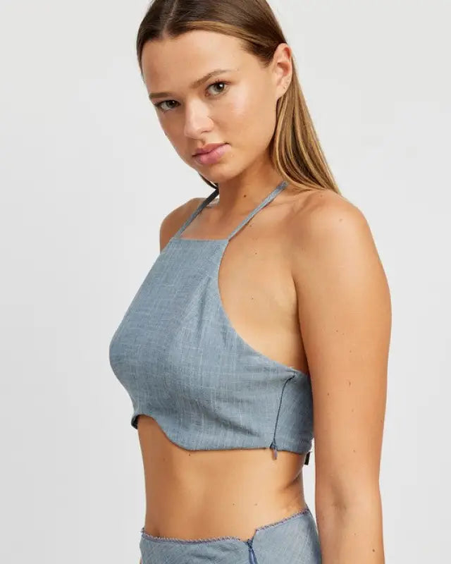 Underwire Cropped Halter Top