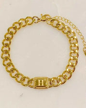 Uptown Cuban Chain Initial Bracelet - H / OS