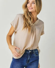 V-Neck Dolman Sleeve Solid Basic Top