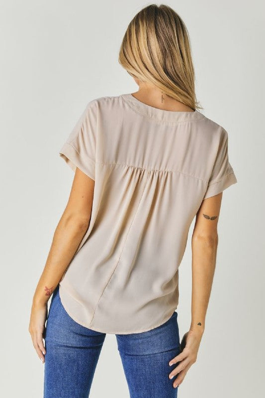 V-Neck Dolman Sleeve Solid Basic Top