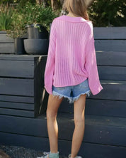 V Neck Loose Sweater Top