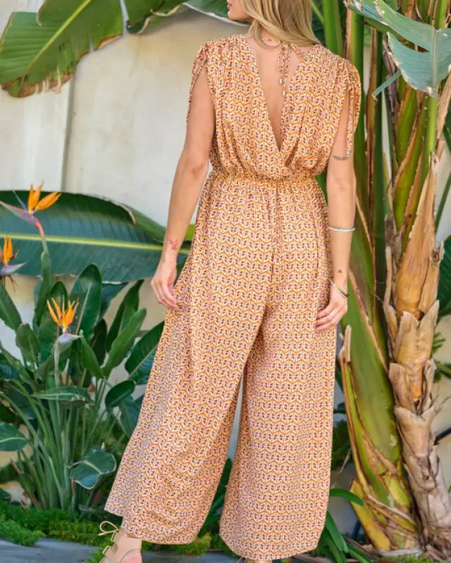 V-Neck Sleeveless Jumpsuit