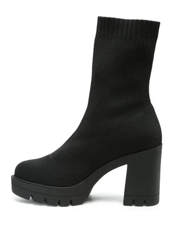 Valentina Zinnia Knitted Block Heeled Boots