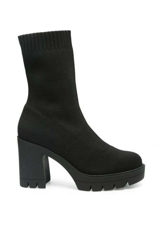Valentina Zinnia Knitted Block Heeled Boots