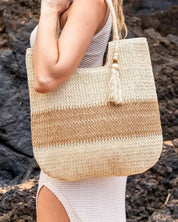 Valeria Two - Tone Straw Tote