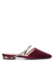 Velvet Diamante Flat Mules