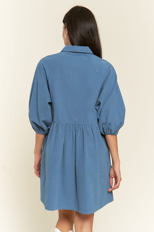 Washed denim style dress - Dresses