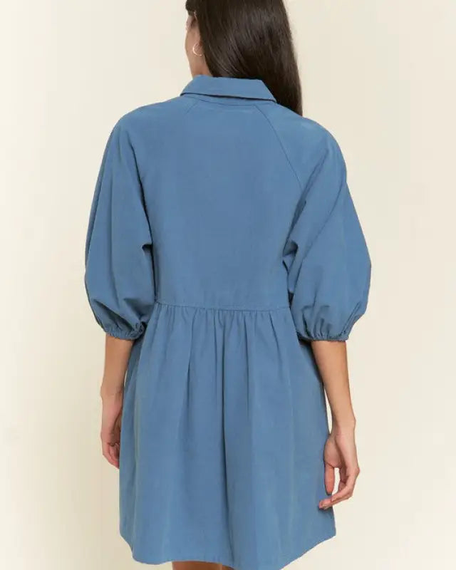 Washed denim style dress - Dresses