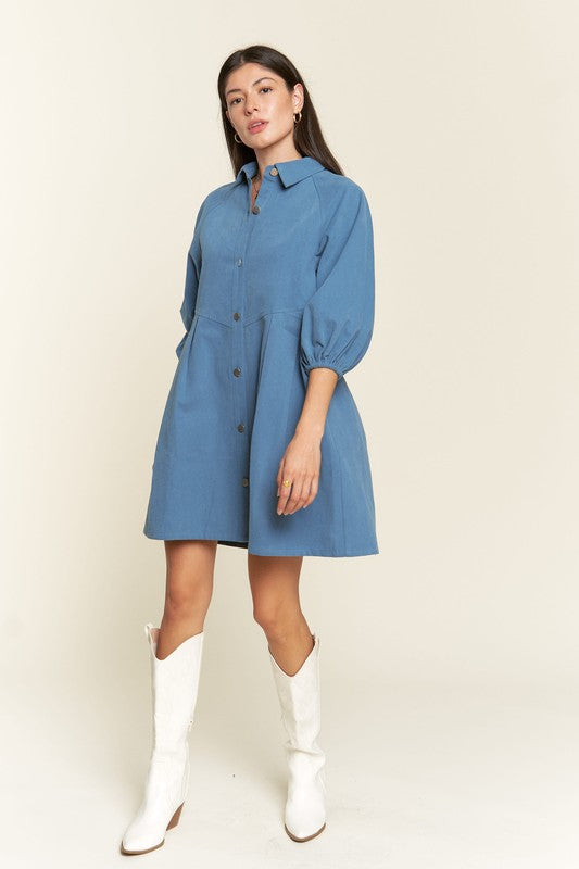 Washed denim style dress - Dresses